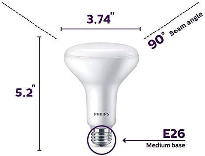PHILIPS LED 65W BR30 6-Pack Ultra Definition Daylight (5000K) 650 Lumen (7.5W = 65W) Dimmable Frosted Flicker-Free Light Bulbs