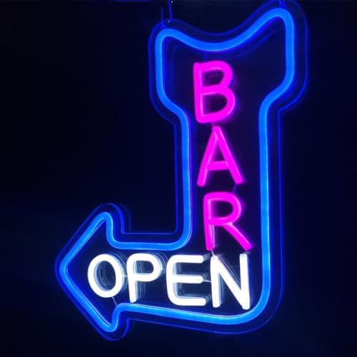 Bar Open Neon Sign Open Arrow Neon Light