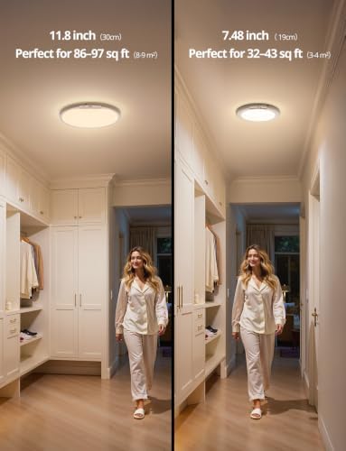 Combuh Wireless Shower Light Waterproof Battery Ceiling Lamp with Remote