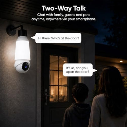 Light Bulb Security Camera, 5G&2.4GHz WiFi Light Bulb Cameras Wireless Outdoor Indoor, 2 in 1 Lightbulb Camera for Home Security, 2K HD Color Night Vision, Smart AI Motion Detection, 911 Emergency