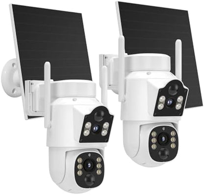 Hiseeu Solar Camera Outdoor, 4MP Dual Lens, Wireless Home Security Camera