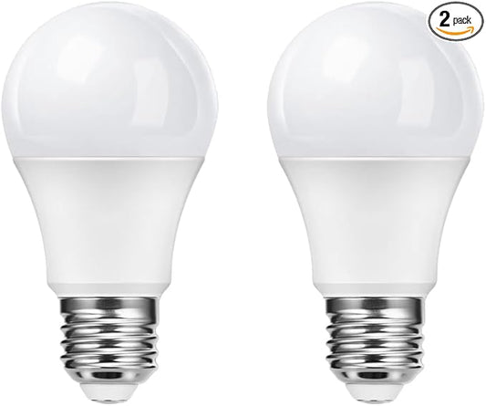 Dusk to Dawn Light Bulb, 5W (Equivalent to 40 Watt Incandescent) A19 LED Light Sensor Bulbs, Smart Auto On/Off, Indoor/Outdoor Lighting Bulb for Stairway Porch Patio, E27 Base, 2-Pack, Not Dimmable