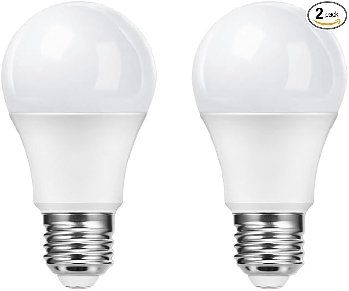 Dusk to Dawn Light Bulb, 5W (Equivalent to 40 Watt Incandescent) A19 LED Light Sensor Bulbs, Smart Auto On/Off, Indoor/Outdoor Lighting Bulb for Stairway Porch Patio, E26 Base, 2-Pack, Not Dimmable