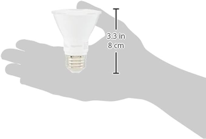Amazon Basics PAR20 LED Light Bulb, 50W Equivalent, 7W Energy Efficient, E26 Standard Base, Warm White 3000K, Dimmable, 10,000 Hour Lifetime, 6-Pack