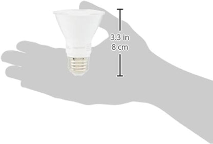 Amazon Basics PAR20 LED Light Bulb, 50W Equivalent, 7W Energy Efficient, E26 Standard Base, Warm White 3000K, Dimmable, 10,000 Hour Lifetime, 6-Pack