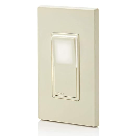 Leviton 15 Amp Decora LED Illuminated Light Wall Switch, Single-Pole, L5611-2T, Light Almond