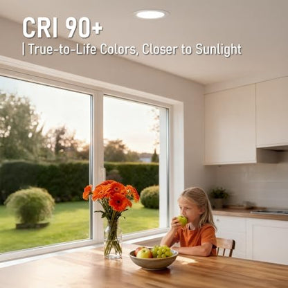 TORCHSTAR 12-Pack 6 Inch Ultra-Thin LED Recessed Light, CRI90 12W, 4000K