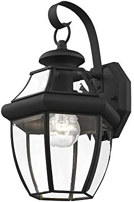 Livex Lighting 2151-04 Monterey 1-Light Wall Lantern, Black