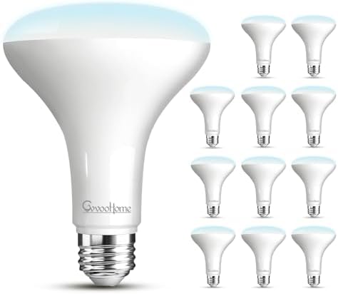 GvvooHome 12 Pack BR30 LED Flood Light Bulbs, 7W (65W Equivalent), 5000K Daylight White, 650 Lumens, E26 Base, Dimmable, Indoor Recessed Can Lighting for Living Room, Bedroom, Kitchen