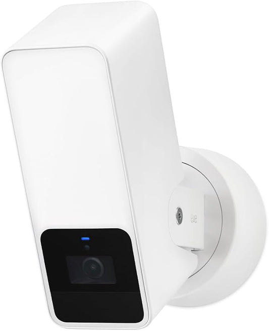 Eve Outdoor Cam (White Edition) – Secure floodlight Camera, (HomeKit Secure Video), 1080p, Night Vision, Wi-Fi (2.4 GHz), Motion Sensor, Two-Way Communication, Flexible & Easy Installation