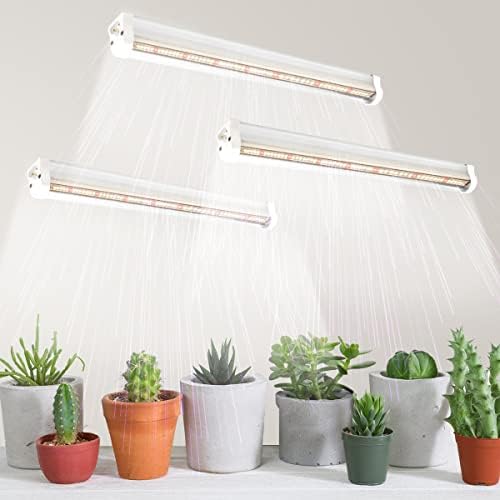 GYTF T5 LED Grow Lights, 1.4Ft 5000K Full Spectrum White Grow Lights for Indoor Plants Strip, Greenhouse Succulent Seed Starting, End-to-End Design