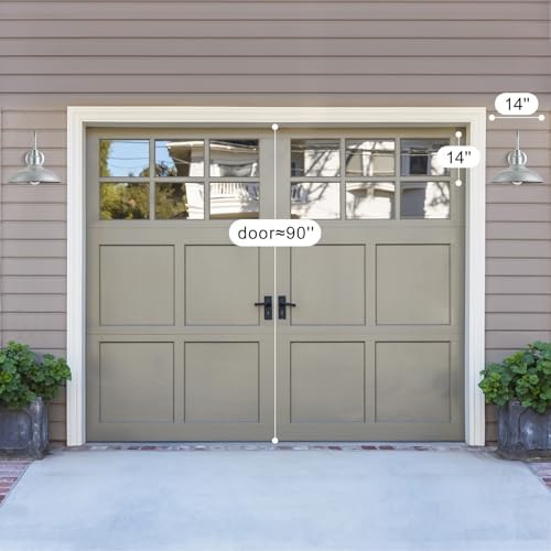 14 Inch Barn Farmhouse Outdoor Light Fixture, 2 Pack Exterior Gooseneck Lights with Galvanized Steel Finish, Outside Wall Sconce with Wall Mount for House, Porch, Patio