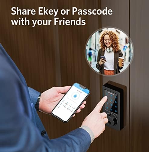 Keyless Entry Door Lock, Smart Door Lock with Keypad, Black