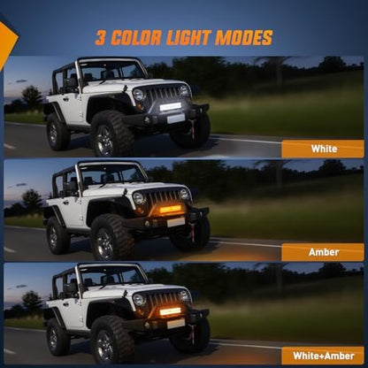 Nilight 12Inch Off-Road LED Light Bar White Amber 3 Lighting Modes