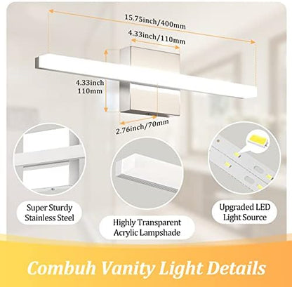 Combuh Bathroom Vanity Light Fixtures Above Mirror, Modern Wall Sconce