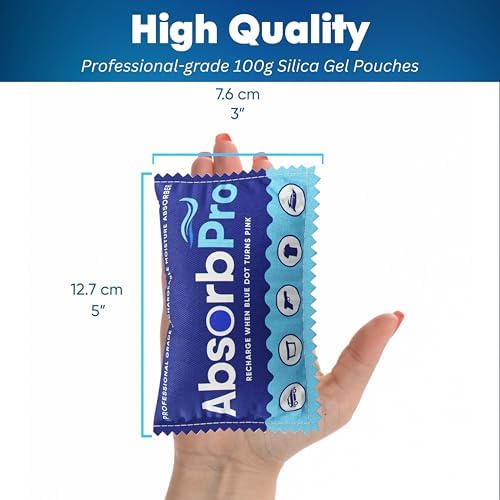 Absorb Pro Rechargeable Dehumidifier Bags 5-Pack, 100g Silica Gel