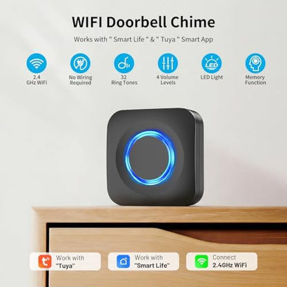 WIFI Wireless Doorbell Chime Compatible with Ring, Nest, Blink