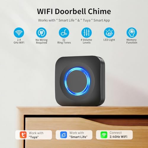 WIFI Wireless Doorbell Chime Compatible with Ring, Nest, Blink