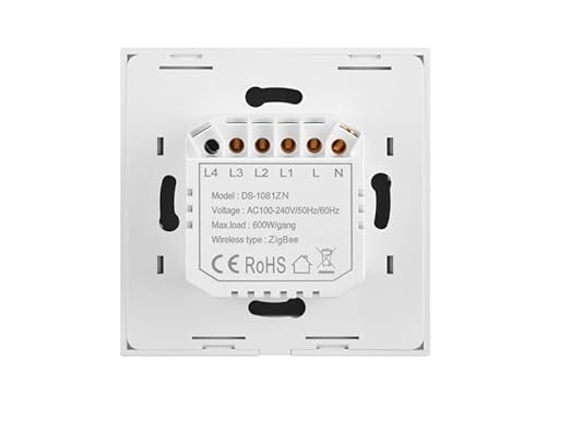 Wifi Smart Wall Switch Press Key Compatible Compatible with Alexa,Google Assistant,No Neutral line Needed and Neutral line Needed Dual Mode,EU,10A (2 Keys)