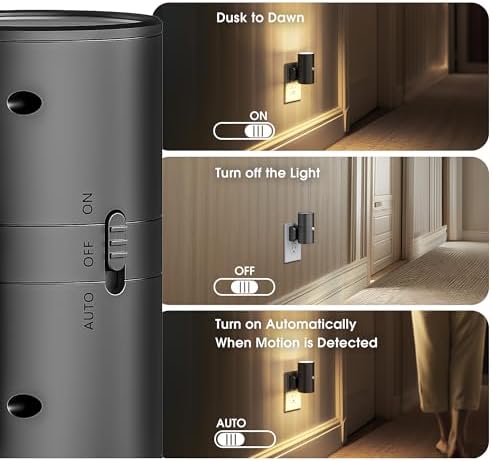 Briignite Motion Sensor Night Light, Motion Activated Plug in Night Lights