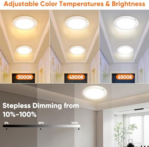 Rechargeable Motion Sensor Ceiling Light, 12000mAh Battery Closet Light