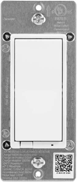 Bryant Electric IDEVZ05DW ZWave Enabled RF Single Controlled TR Receptacle, ½ HP, 15A, 120VAC, White