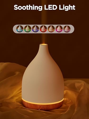 InnoGear 300ml Ceramic Essential Oil Diffuser, Diffusers for Home, Yellow