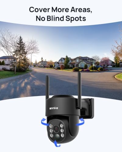 ANNKE 4MP Solar Security Cameras Wireless Outdoor, 2 Pack, Pan Tilt, Black