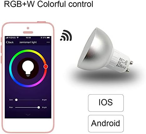 BENEXMART Tuya WiFi LED Bulb Gu10 RGBCW Dimmer Lamp Spot Light Remote Control Smart Life App Voice Control via Alexa Google Home Assistant (2 Pack)