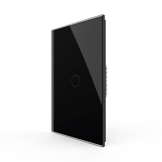 LIVOLO 1 Circle 1 Way Modern Electrical Light Switch Single Pole Wall Switch Touch Light Switch with Led Indicator,No Neutral Wire,Black | Tempered Glass Switch with Led Indicator,No Neutral Wire Required,Touch control,LED indicator, single pole