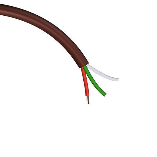 Thermostat Wire 18/3 18 Gauge 3 Conductor ETL 18-3 25 Feet Brown (18-3 Brown, 25Feet)