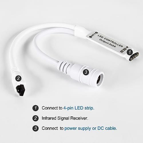 24 Key IR Wireless Remote Control, RGB LED Strip Controller