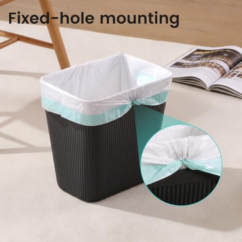 JOYMOOP Slim Trash Can 3-Pack, 2.2 Gallon Plastic Wastebasket for Bathroom, Bedroom, Office, Kitchen with 4 Rolls Bags, Black