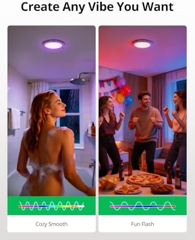 Bojim 2 Pack RGB Rechargeable Waterproof Shower Light for Bathroom Inside