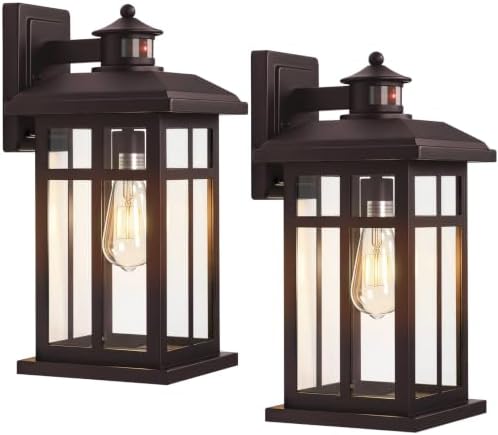 16” Motion Sensor Modern Exterior Light Bronze Outside Porch Lights