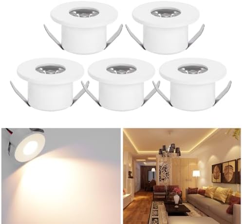 5pcs 1W 1 Inch Recessed LED Lights Mini Recessed LED Lights AC 110V