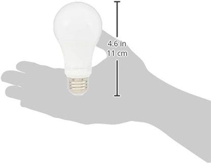 Amazon Basics A19 LED Light Bulbs, 100W Equivalent, Daylight White 5000K, Energy Efficient 15W, Non-Dimmable, 10,000 Hour Lifetime, 2-Pack
