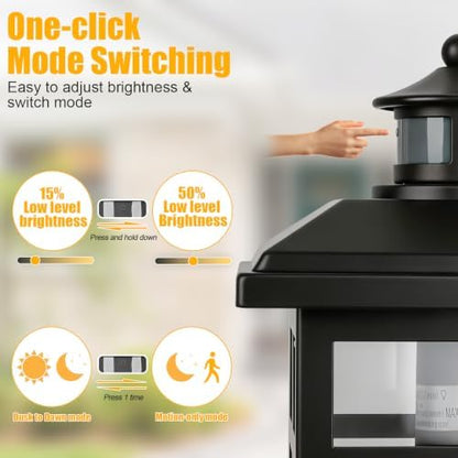 Brilvibera 2-Pack 16" Large Black Outdoor Wall Light