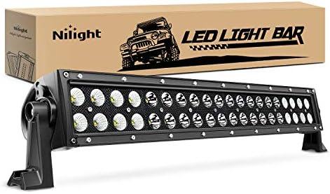 Nilight - NI07B-120W 22" 120w LED Light Bar Flood Spot Combo Driving Lights Fog Lamp off road led lights for SUV ATV Truck 4x4 Boat ,2 Years Warranty