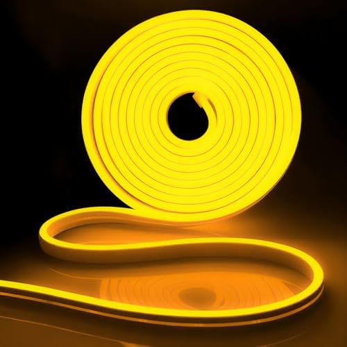 iNextStation 16.4FT 12V LED Strip Lights Yellow Neon Rope Lights (No Plug)