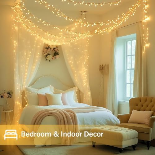 2 Pack 200 LED Connectable String Lights, Christmas Lights Outdoor Indoor