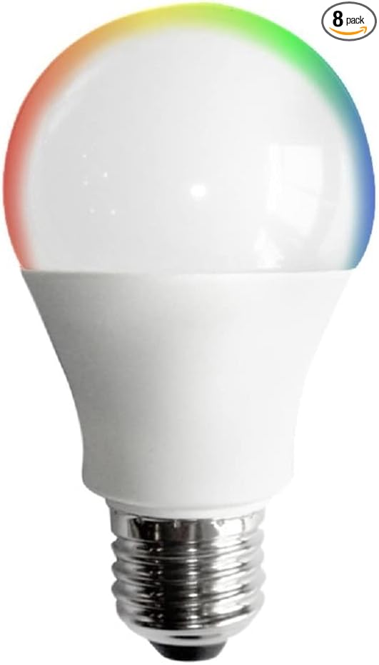 Simply Conserve 60-Watt Equivalent A19 Energy Smart Bluetooth LED Light Bulb 2700-6500 (K) with E26 Base Color Select No Hub (8-Pack)