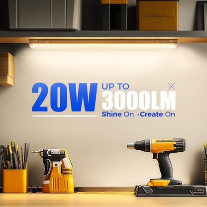 Barrina T8 LED Shop Lights 2FT, 20W 3000LM 3000K, 2 Pack, High Output Tube