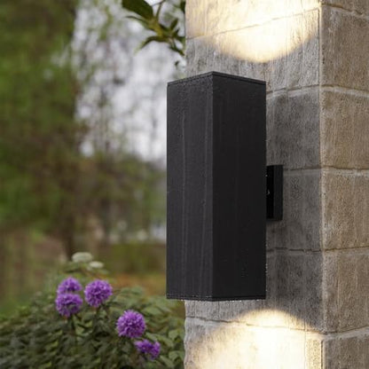 mirrea 18" Modern Outdoor Porch Light in 2 Lights, Matte Black, 1 Pack
