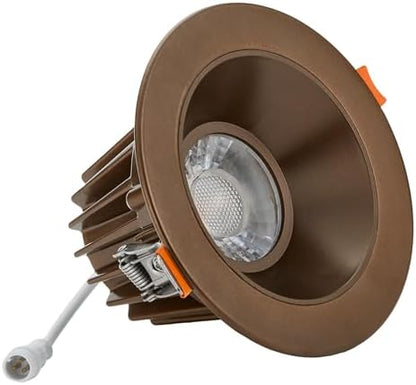Maxxima 4" Anti-Glare LED Downlight Canless, 1000 Lumens, 5 CCT, Bronze