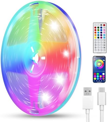 Smart LED Strip Lights 100FT for Bedroom App Control Lighting Bedroom Rome Decor with Remote, RGB Music Sync Color Changing LED Lights for Party,Game Room