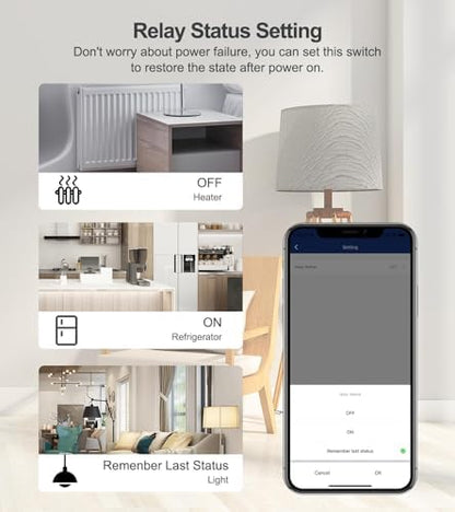 Tuya WiFi Smart 4 Channel 7-32V Relay Switch Module,Dry Contact,Passive Output,Wireless Relay Controller with External Switch Pin,Compatible with Alexa Google Home