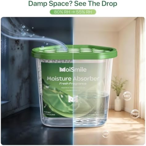 Large Moisture Absorber Buckets, 14 oz Each, Fresh Scent, 4 Pack