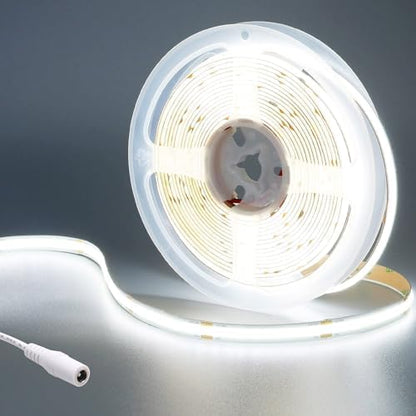 24V COB LED Strip Light Cool White 6000K 2400LEDs 16.4ft/5M 4500lm