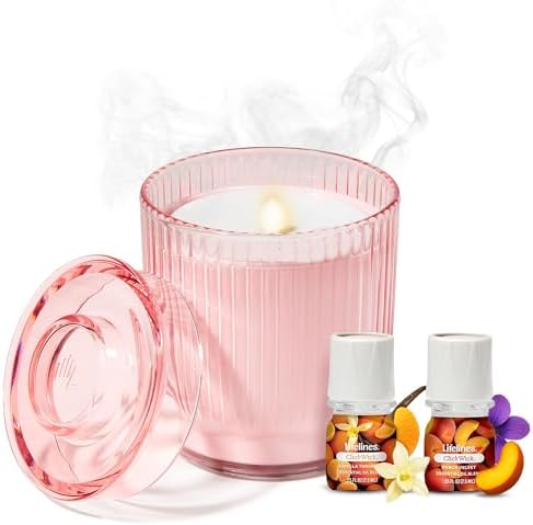 Lifelines Flameless Candle Diffuser with 2 Clickwick Essential Oil Blends